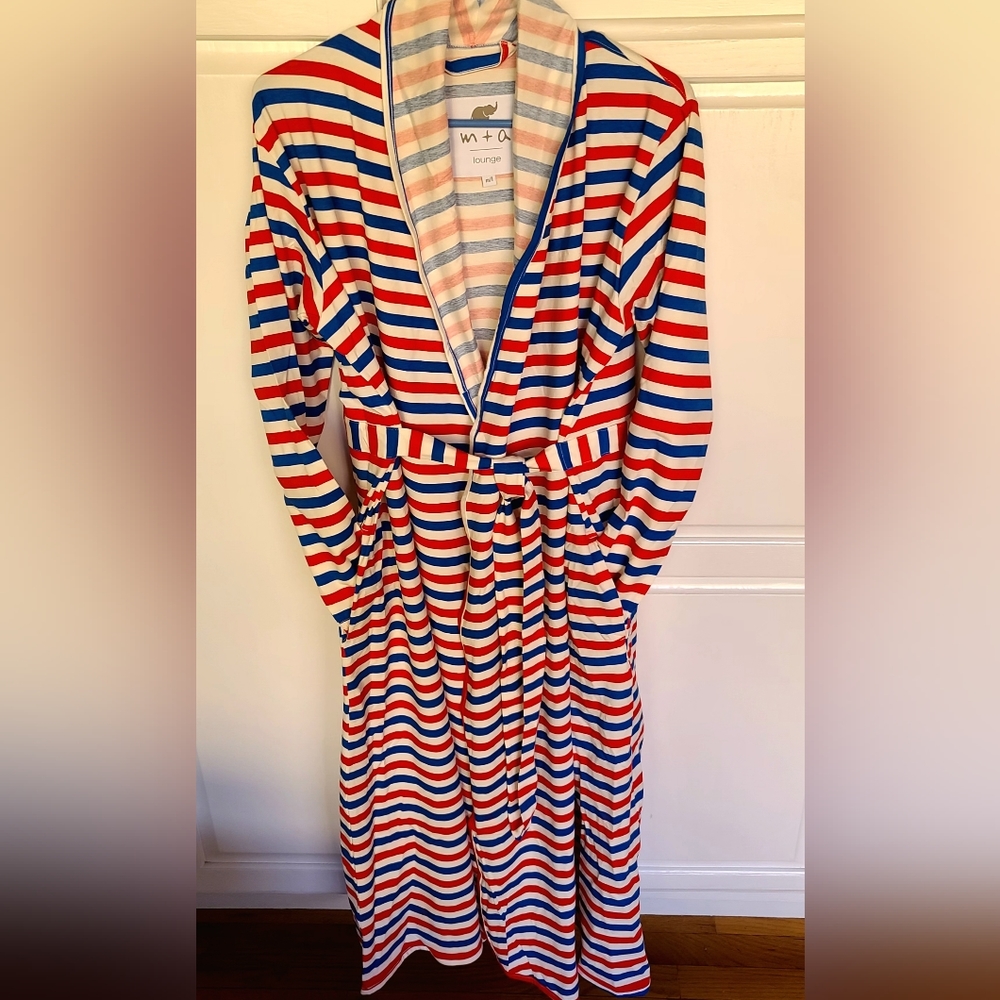 Monica+Andy, Mom Robe, Red, White & Blue M/L,Baby Shower Gift